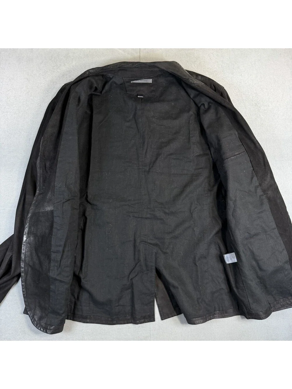 John Varvatos Hook & Bar Blazer Jacket Mens 52 Black Goat Suede MSRP $1998